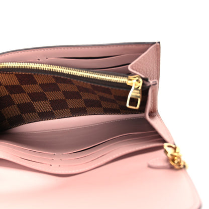 Louis Vuitton Damier Ebene Croisette Chain Wallet Rose Ballerine