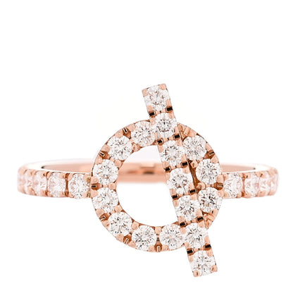 Hermes 18K Rose Gold Diamond Finesse Ring 52 6