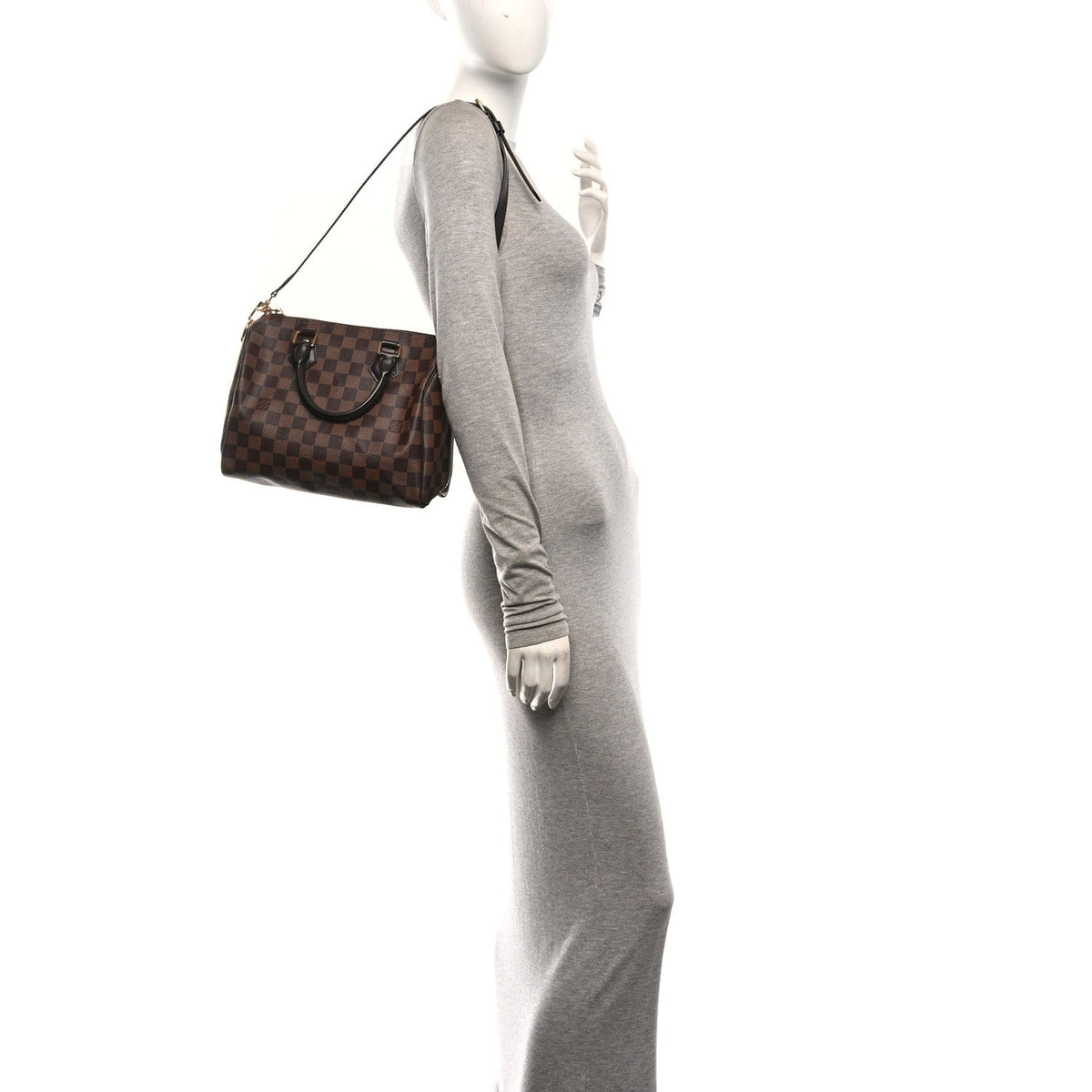 Louis Vuitton Damier Ebene Speedy Bandouliere 25 Brown