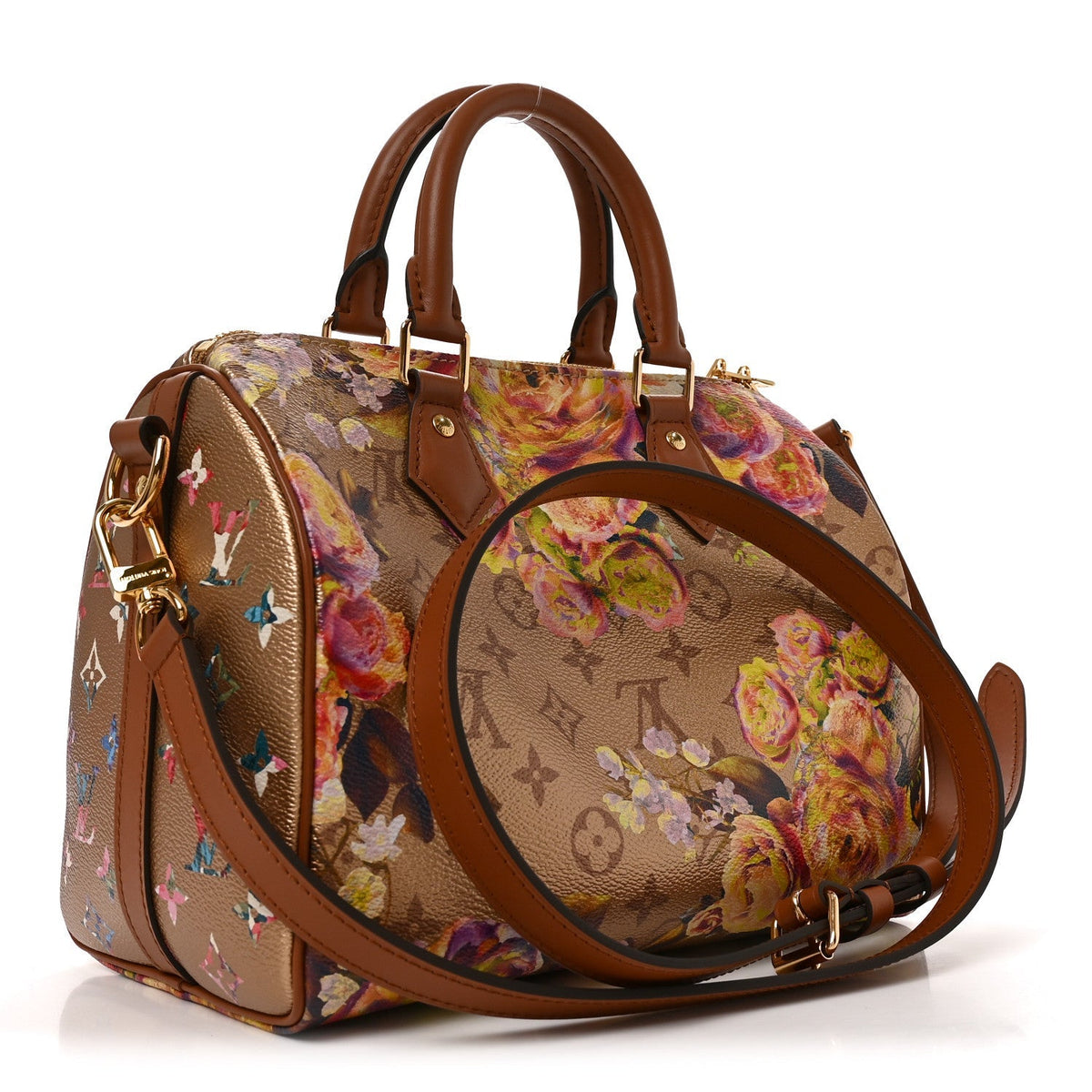 Louis Vuitton Canvas Monogram LV Garden Speedy Bandouliere 25 Gold