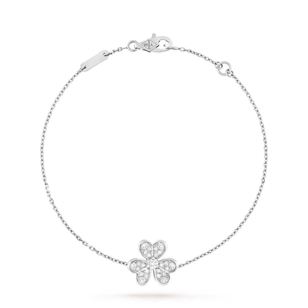 18K Gold Diamond VCA Frivole Mini Bracelet