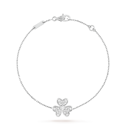 18K Gold Diamond VCA Frivole Mini Bracelet