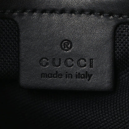 Gucci GG Supreme Calfskin Web Flat Messenger Bag Black Grey