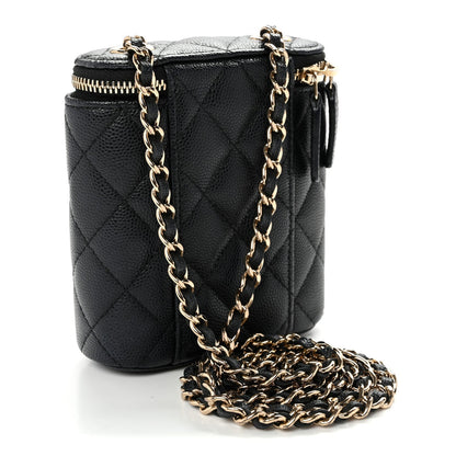Chanel Caviar Quilted Small Vertical Vanity Case Black 1907752