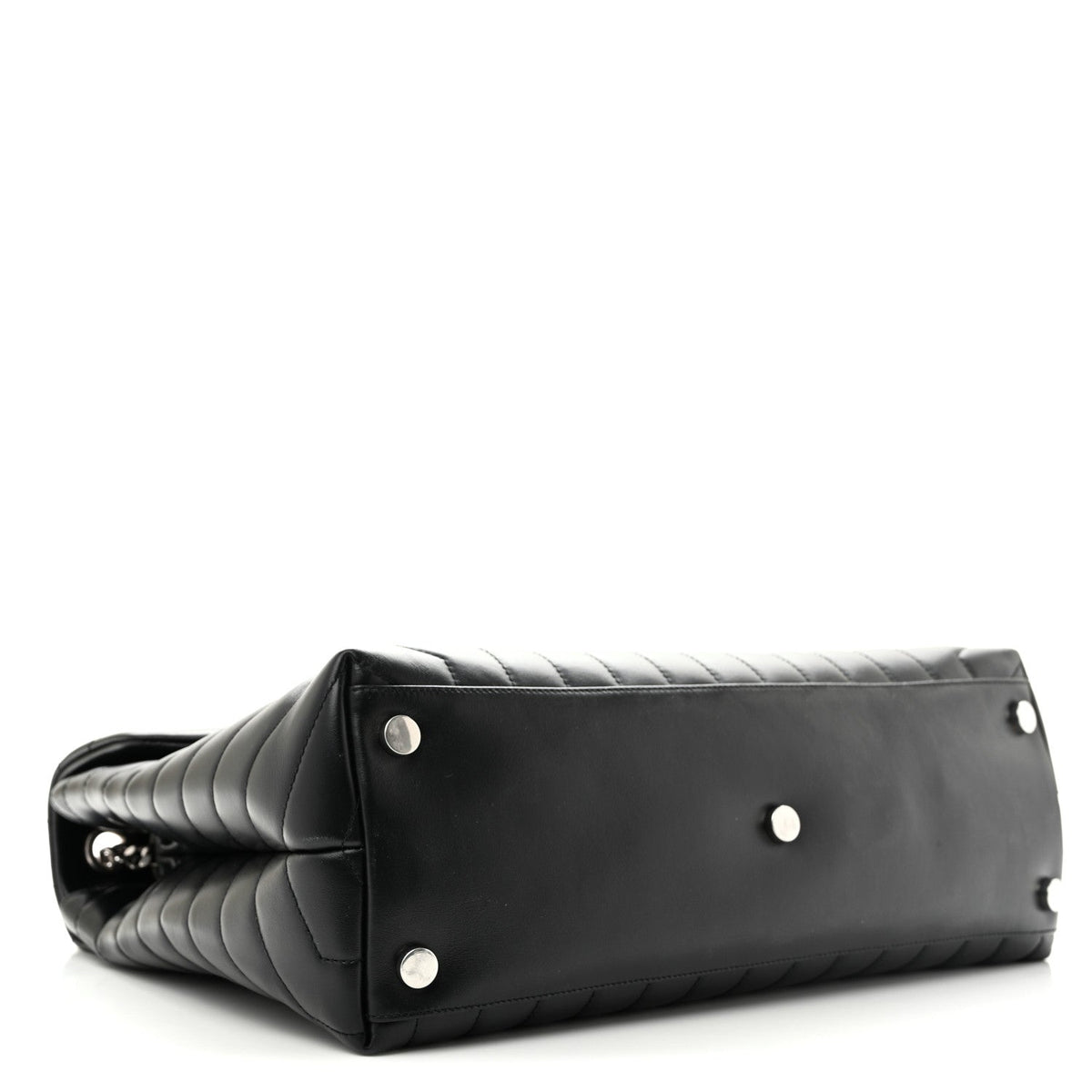 Saint Laurent Calfskin Y Quilted Large Loulou Chain Satchel Black