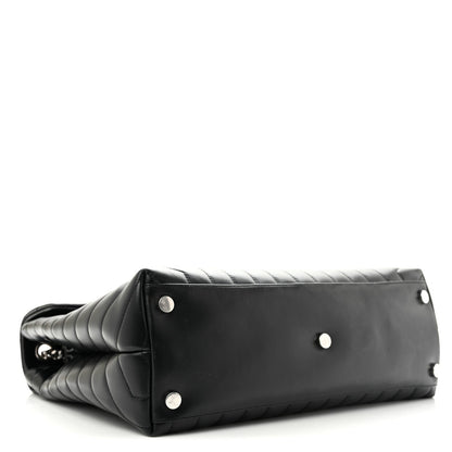 Saint Laurent Calfskin Y Quilted Large Loulou Chain Satchel Black