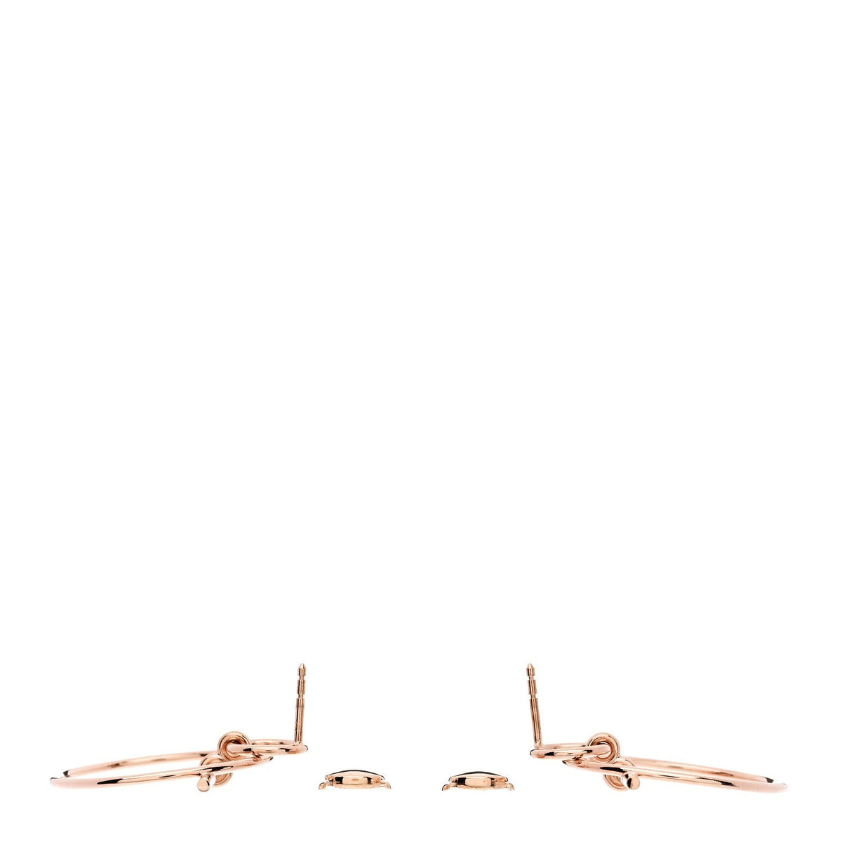 Hermes 18K Rose Gold PM Loop Earrings
