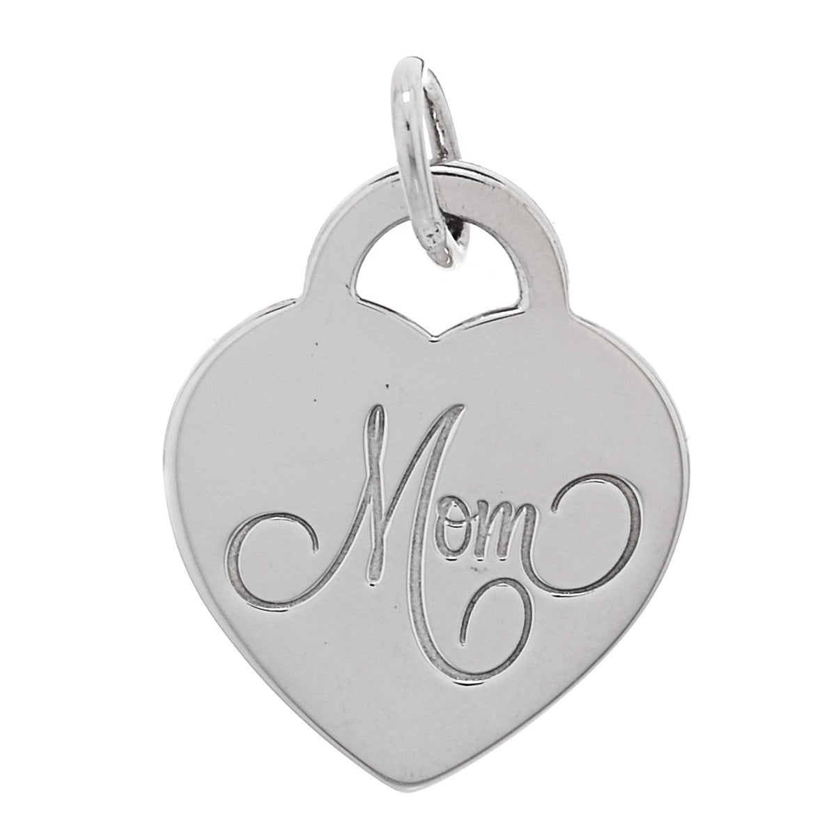 Tiffany Sterling Silver Mom Heart Tag Charm