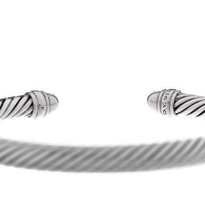 David Yurman Sterling Silver Diamond 0.26ct 5mm Cable Classics Bracelet