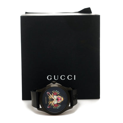 Gucci PVD Stainless Steel Rubber 38mm G-Timeless Watch Black