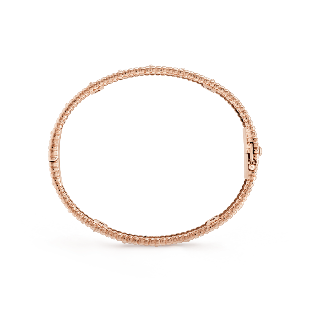 18K Gold Diamond VCA Perlée Clover Bracelet