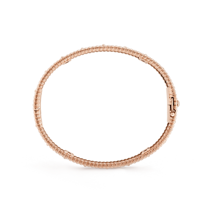 18K Gold Diamond VCA Perlée Clover Bracelet
