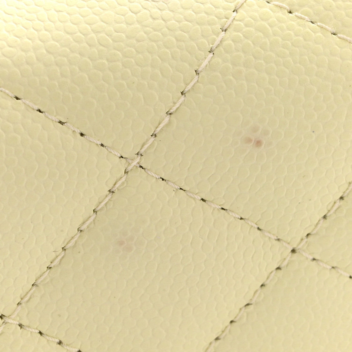 Chanel Caviar Quilted Mini Vanity Case With Chain Light Yellow