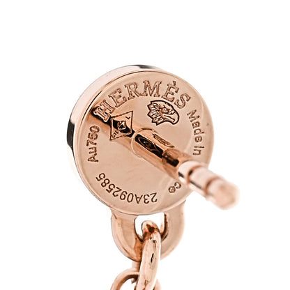 Hermes 18K Rose Gold Kelly Clochette Earrings