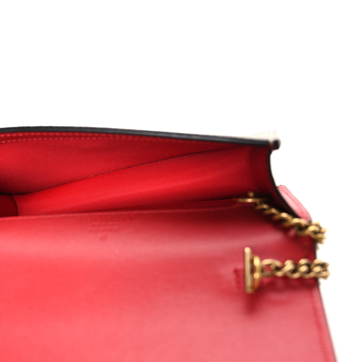 Gucci GG Supreme Monogram Mini Cherry Chain Bag Beige Red