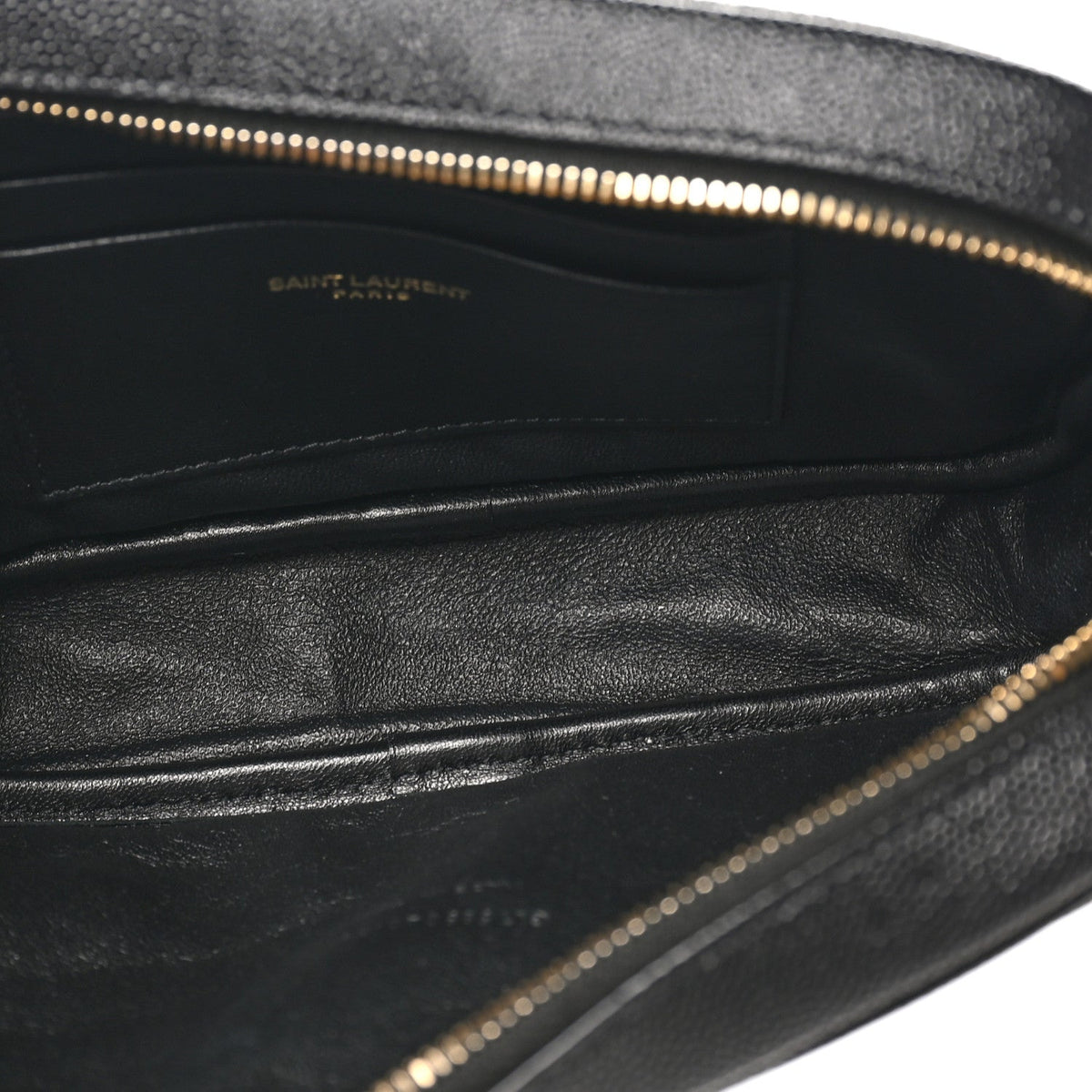 Saint Laurent Grain De Poudre Matelasse Monogram Mini Lou Camera Bag Black