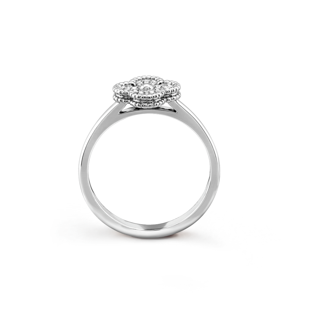 18K White Gold Diamonds VCA Sweet Alhambra Ring