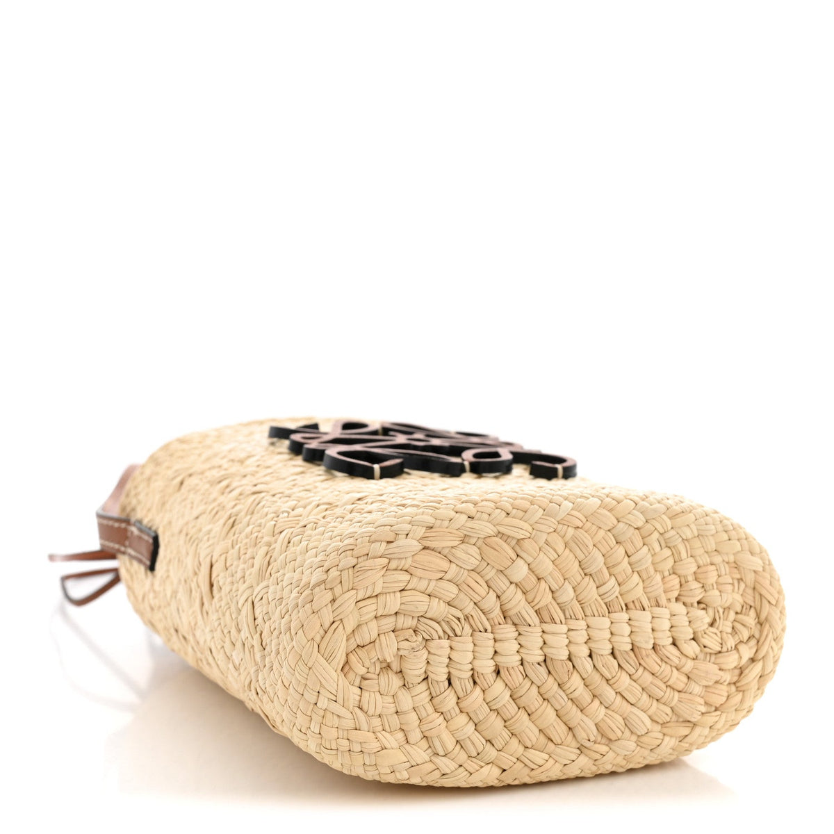 Loewe Calfskin Raffia Paulas Ibiza Square Bucket Bag Natural Tan 1958891