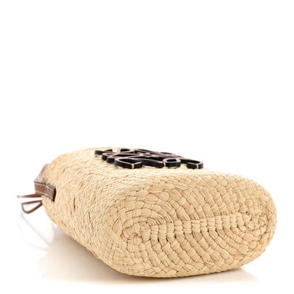 Loewe Calfskin Raffia Paulas Ibiza Square Bucket Bag Natural Tan 1958891
