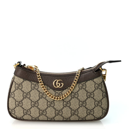 Gucci GG Supreme Calfskin Mini Ophidia Chain Bag Beige Ebony