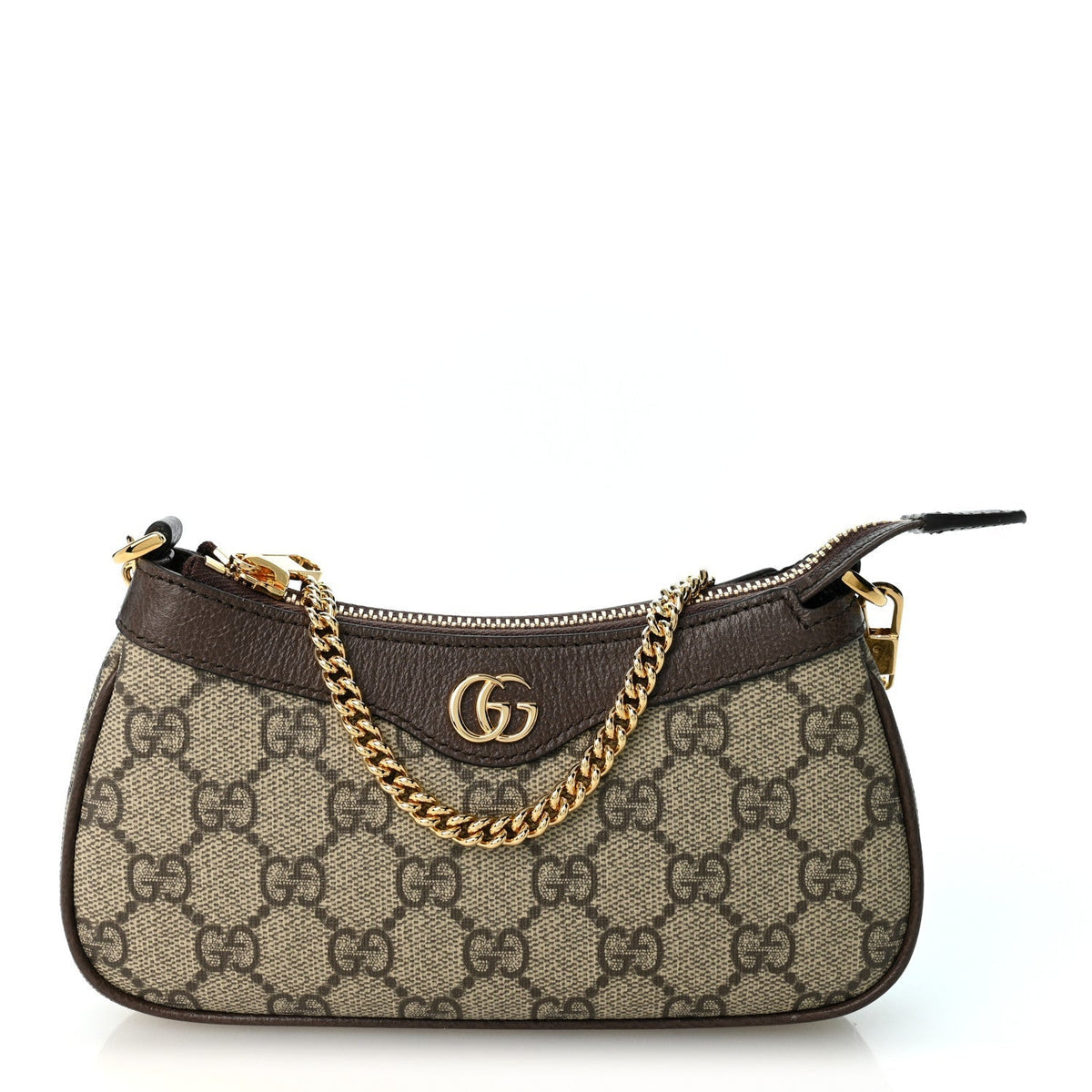 Gucci GG Supreme Calfskin Mini Ophidia Chain Bag Beige Ebony