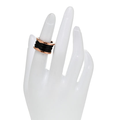 Bulgari 18K Rose Gold Black Ceramic B.Zero1 Four-Band Ring