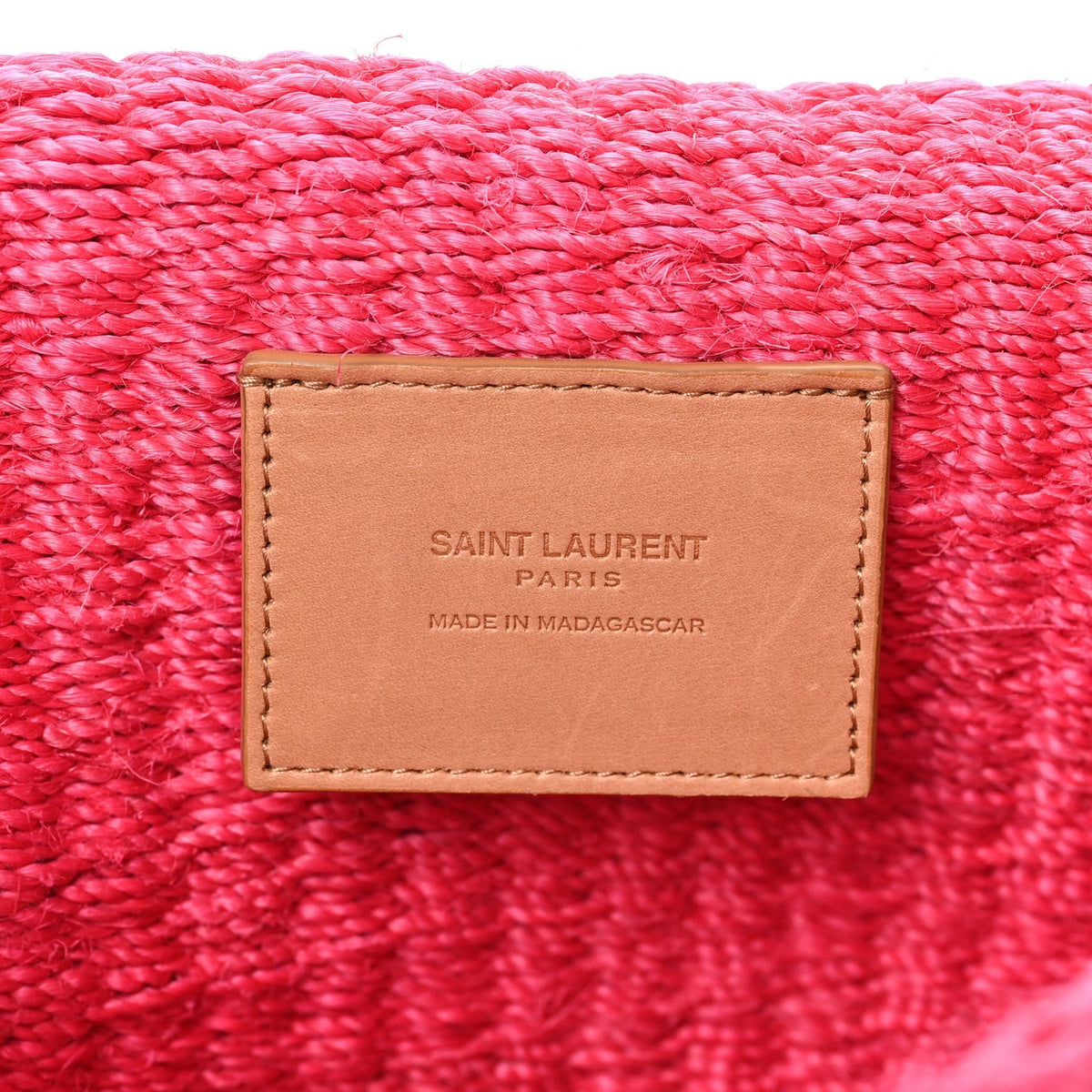 Saint Laurent Raffia Medium Monogram Kate Satchel Pink Glow