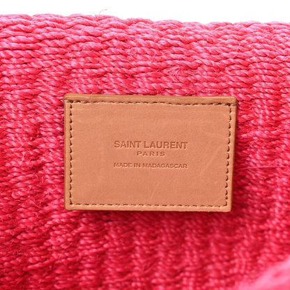 Saint Laurent Raffia Medium Monogram Kate Satchel Pink Glow