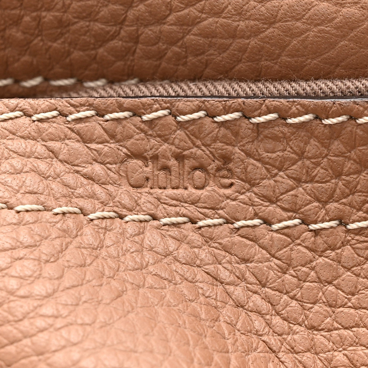 Chloe Calfskin Mini Marcie Round Crossbody Bag Nut