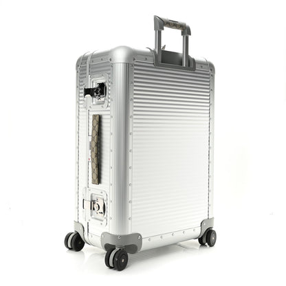 Gucci GG Supreme Monogram Aluminium Porter Medium Trolley Suitcase Silver