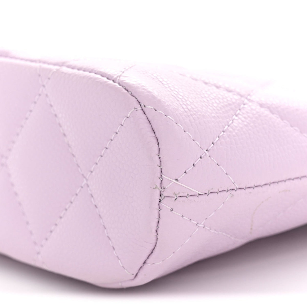 Chanel Caviar Quilted Mini Classic Clutch With Chain Light Purple