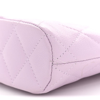 Chanel Caviar Quilted Mini Classic Clutch With Chain Light Purple