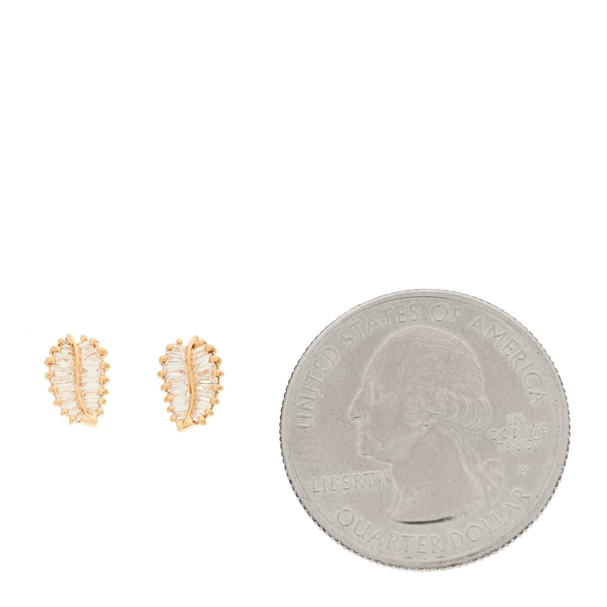 Anita Ko 18K Rose Gold Diamond Small Palm Leaf Earrings