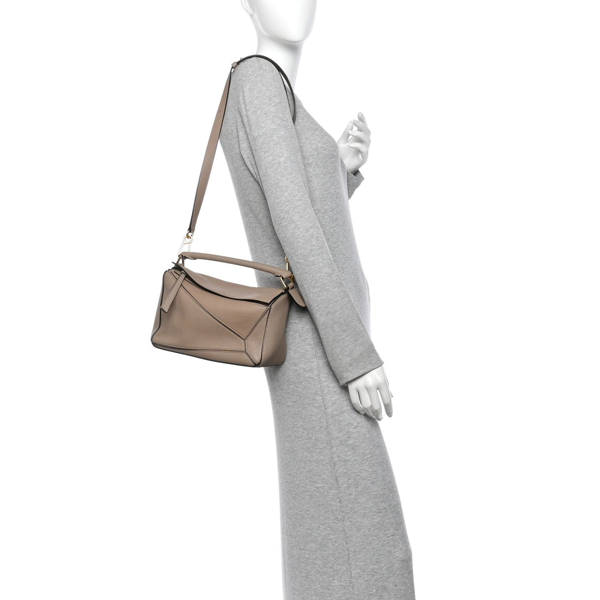 Loewe Grained Calfskin Small Puzzle Bag Sand