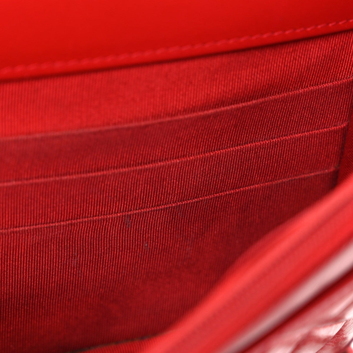 Chanel Glazed Calfskin Quilted Reissue Wallet On Chain Red