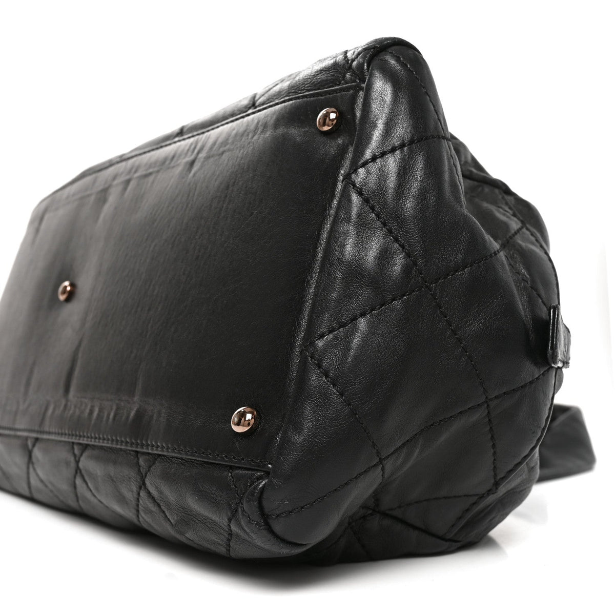 Chanel Lambskin Cloudy Bundle Bowler Bag Black