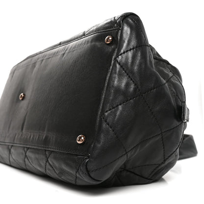 Chanel Lambskin Cloudy Bundle Bowler Bag Black