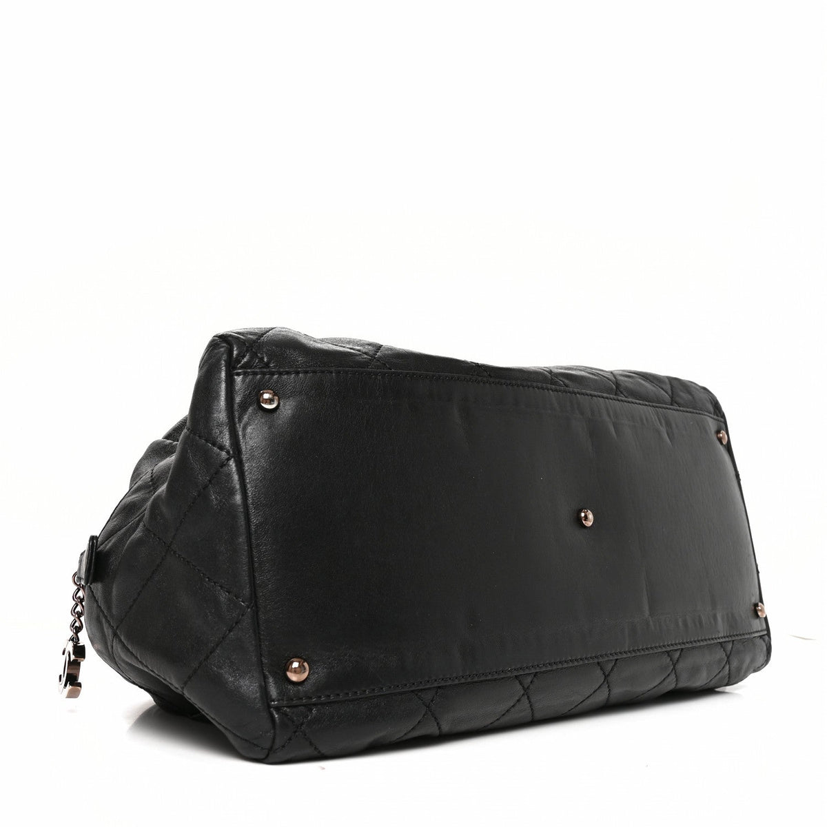 Chanel Lambskin Cloudy Bundle Bowler Bag Black