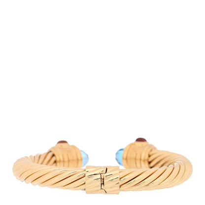 David Yurman 18K Yellow Gold Gemstone 10mm Renaissance Cable Bracelet
