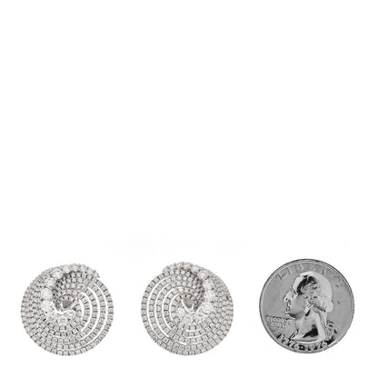 Parker & West 18K White Gold Diamond 4.36ctw Swirl Earrings