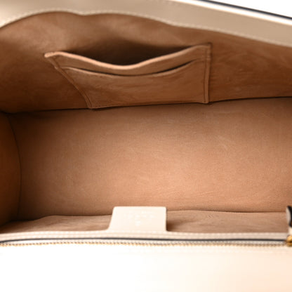 Gucci Calfskin Web Medium Sylvie Top Handle Bag White 1984849