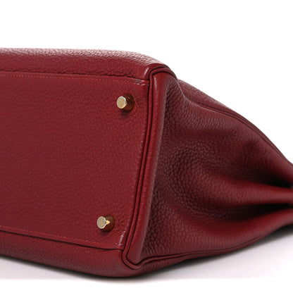 Hermes Taurillon Clemence Retourne Kelly 35 Rouge Garance