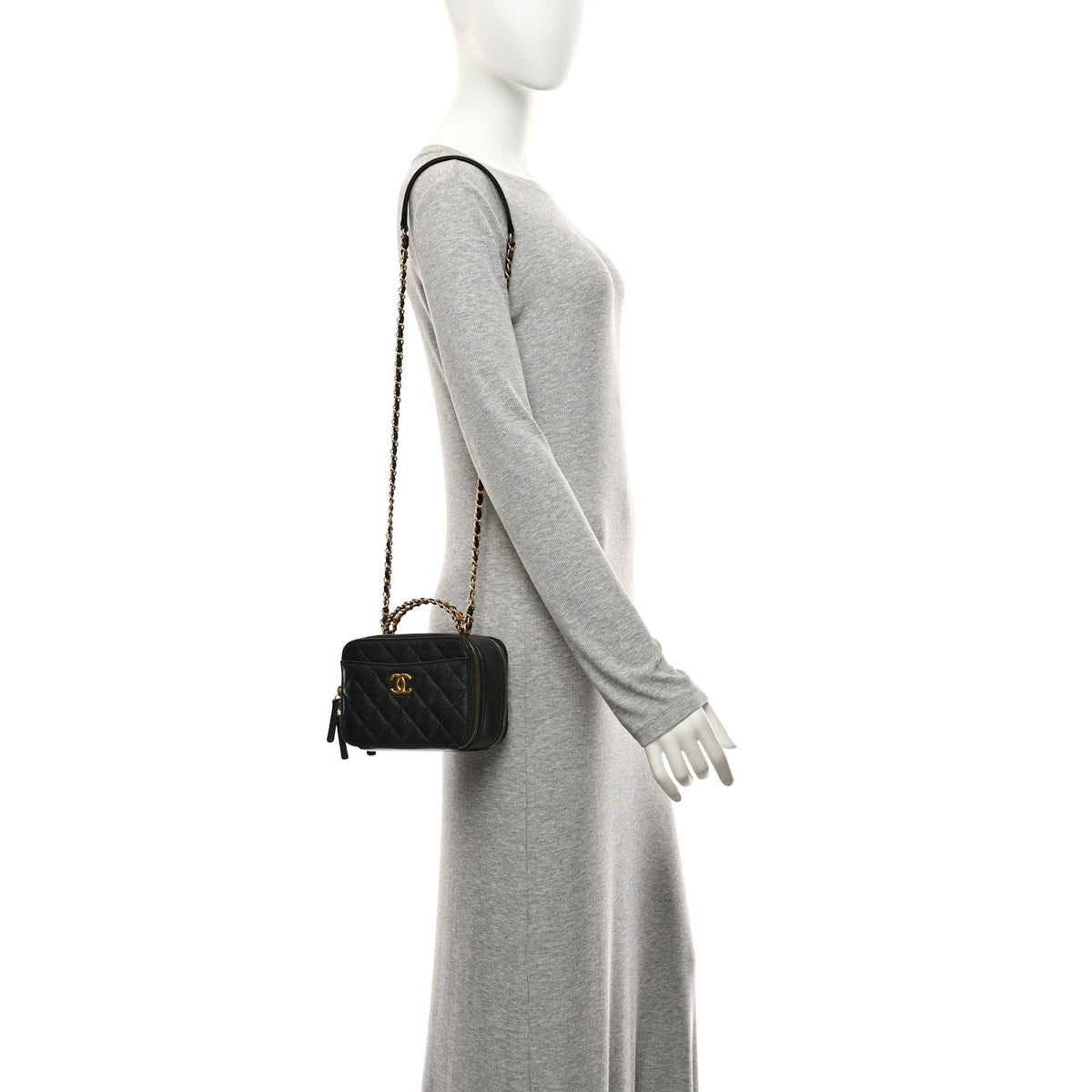 Chanel Caviar Quilted Mini Pick Me Up Vanity Case Black 1976675