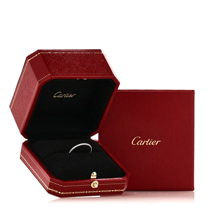 Cartier 18K White Gold Diamond 1.5mm Etincelle de Cartier Wedding Band Ring 57 8