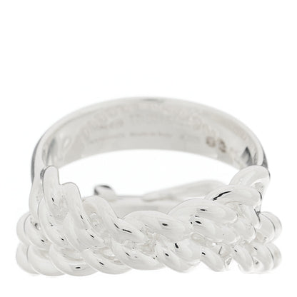 Hermes Sterling Silver MM Boucle Selier Inflexible Ring