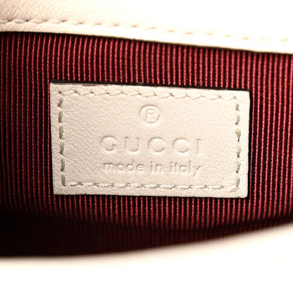 Gucci Lambskin Matelasse Mini GG Marmont Shoulder Bag White