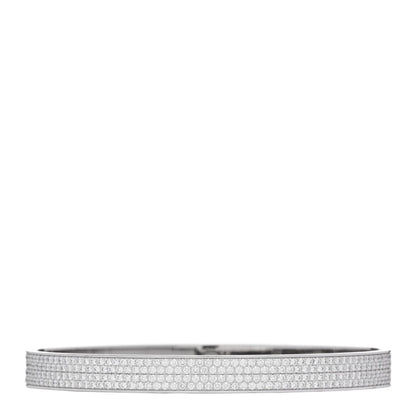 Hermes 18K White Gold Diamond Kelly Full Pave Bracelet XS
