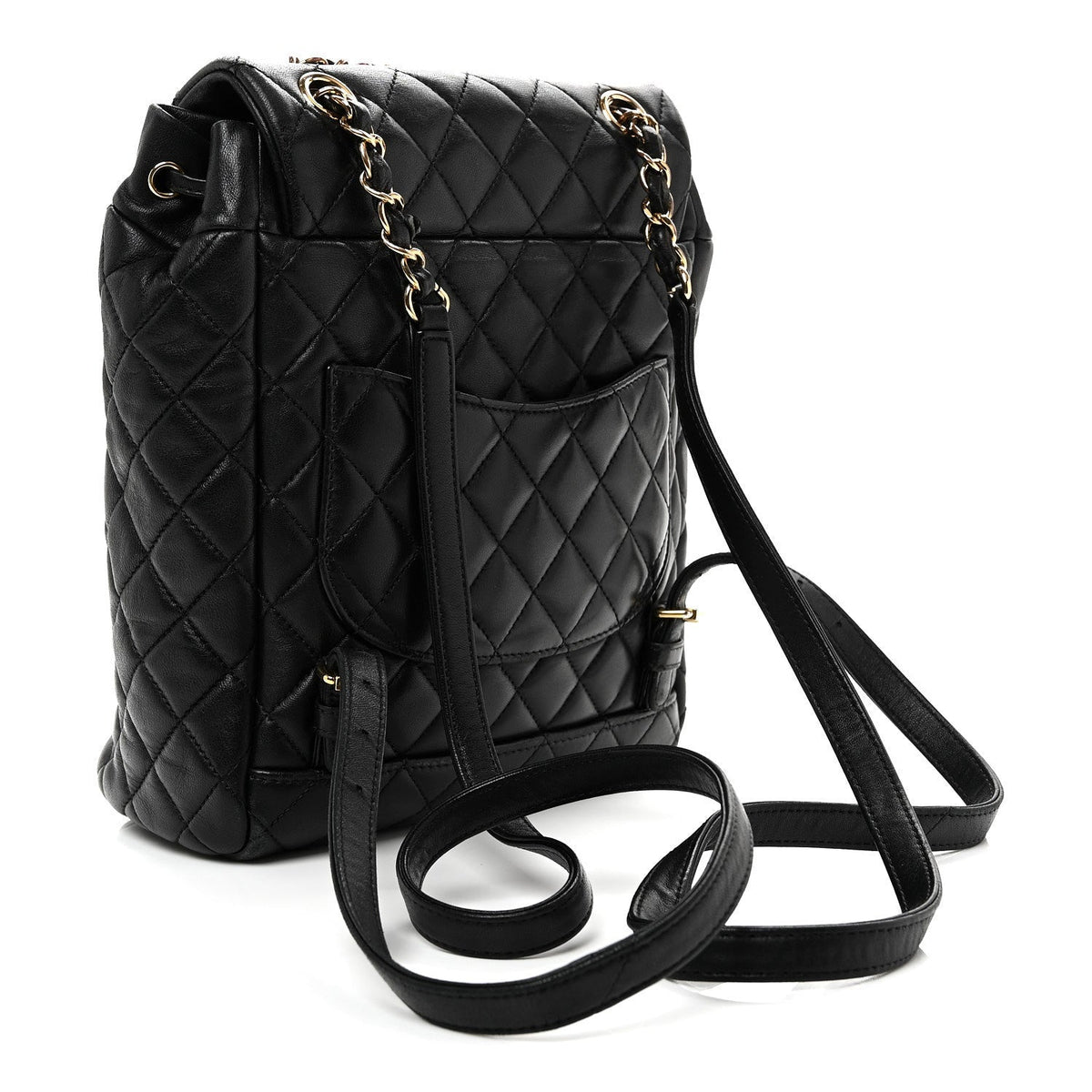 Chanel Lambskin Quilted Small Urban Spirit Backpack Black
