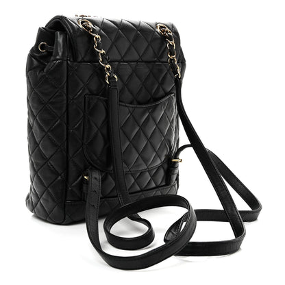 Chanel Lambskin Quilted Small Urban Spirit Backpack Black