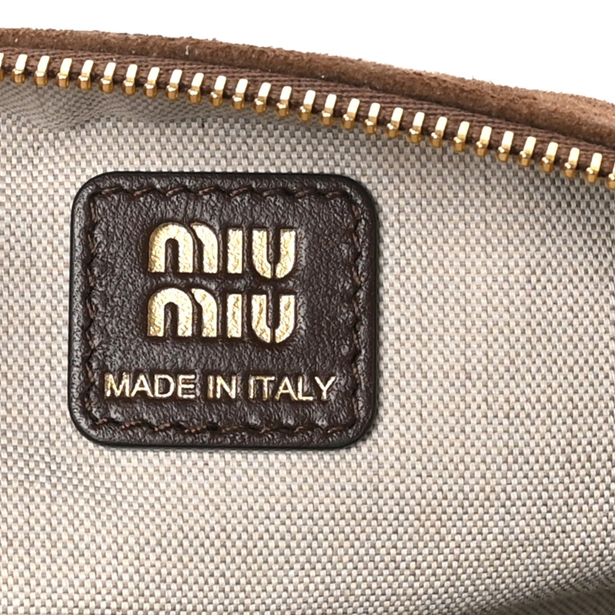 Miu Miu Suede Pouch Cacao